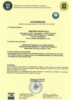 Autorizație expertiză tehnică mecanisme de ridicat