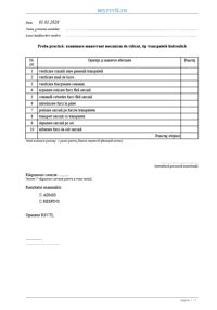 Testare practică manevrant transpaletă hidraulică