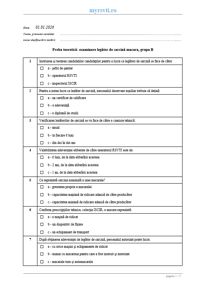 Testare teoretică legător de sarcină macara, grupa B
